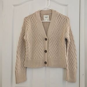 Abercrombie & Fitch Cream Knit Cardigan
